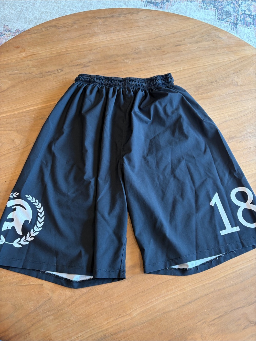 Black Men's Athletic Shorts with Number Graphic